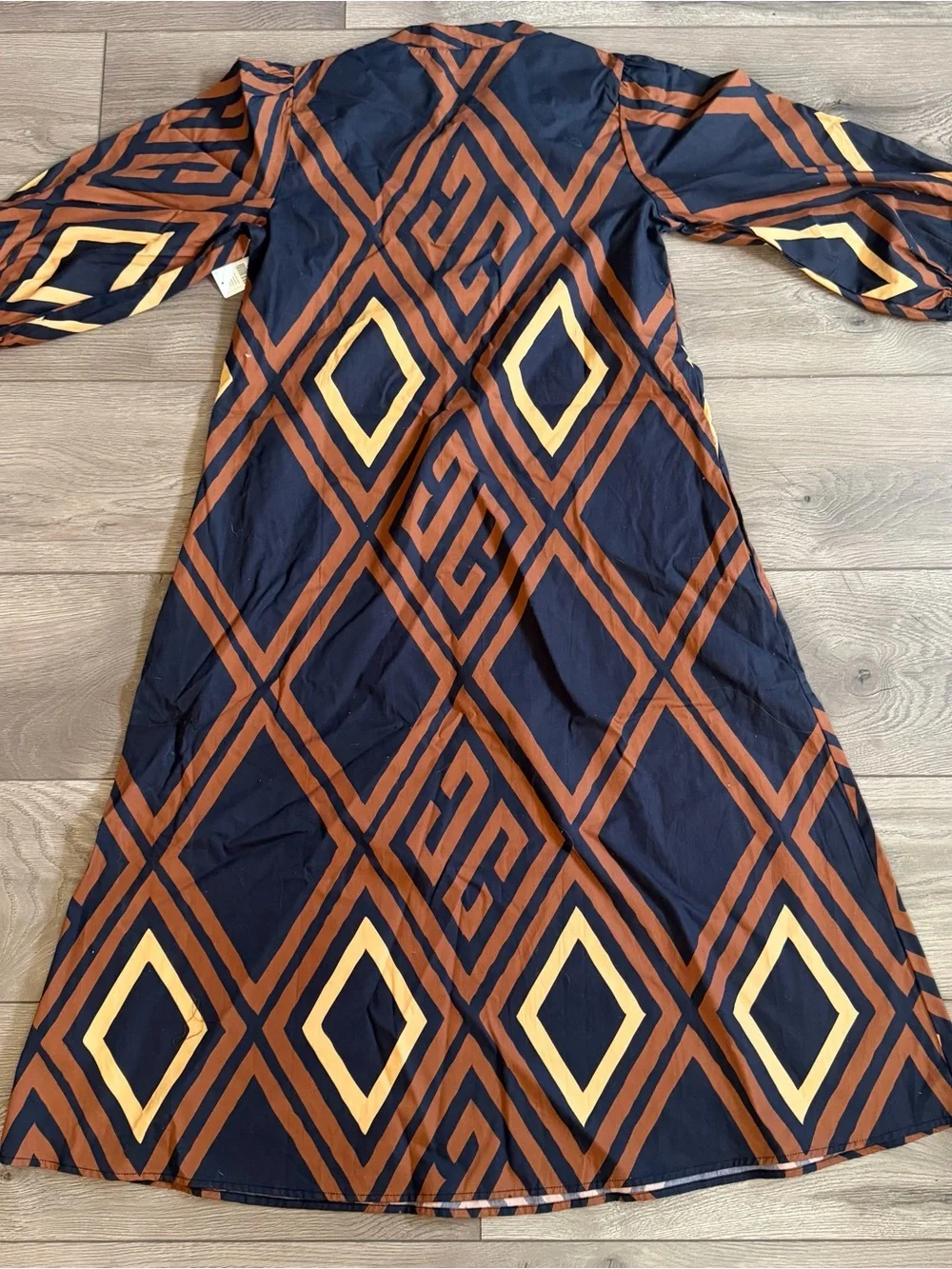 NWT PORRIDGE Anthropologie Geometric Print V-Neck Midi Dress Size XS - Picture 9 of 10